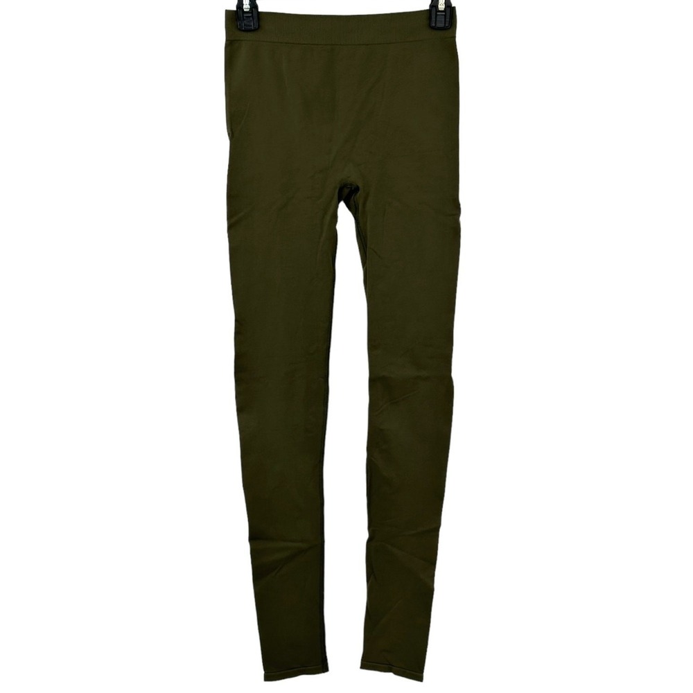 Helmut Lang Leggings Womens XS Small Olive Green High Rise Seamless Athleisure